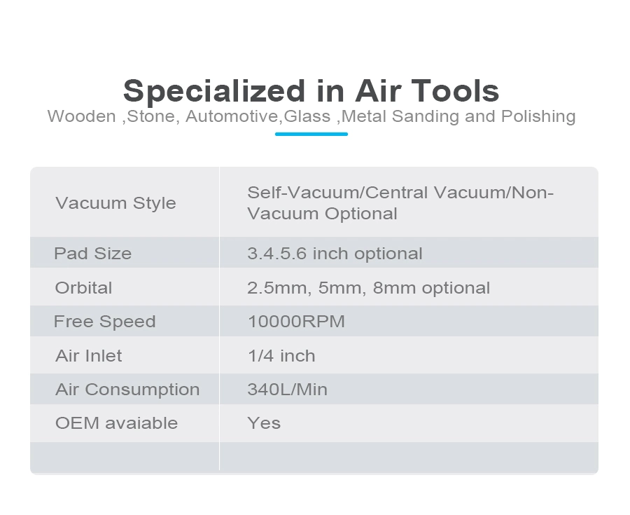 OEM Dual Action Orbit Air Sander Kit Pneumatic